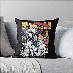 Chainsaw Man Pillows - Chainsaw Man - Denji Power Aki Throw Pillow RB0908 #555780
