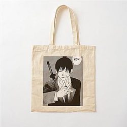 Chainsaw Man Bags - "Kon" - Aki Hayakawa Manga Panel Chainsaw Man Cotton Tote Bag RB0908 #555855