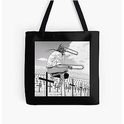 Chainsaw Man Bags - Chainsaw Man Danji Best Scene All Over Print Tote Bag RB0908 #555851