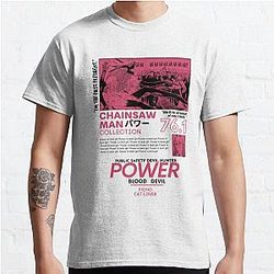 Chainsaw Man T-Shirts - Chainsaw Man Power Devil Streetwear Classic T-Shirt RB0908 [ID555973] [ID555973] #555973
