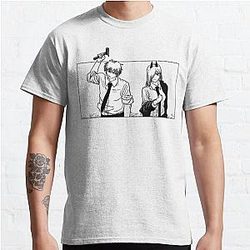 Chainsaw Man T-Shirts - Denji and Power trying to kill some drunk old man. Classic T-Shirt RB0908 [ID555992] [ID555992] #555992