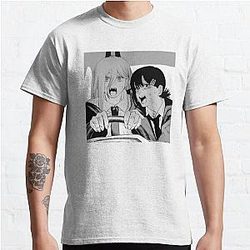 Chainsaw Man T-Shirts - Chainsaw Man power and Kobeni Classic T-Shirt RB0908 [ID556008] [ID556008] #556008