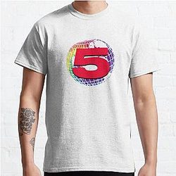 Channel 5 T-Shirts - Channel 5 Logo Rainbow Classic T-Shirt RB2405