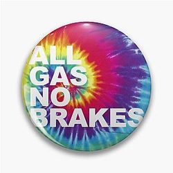 Channel 5 Pins - All Gas No Brakes Logo Rainbow Block Pin RB2405