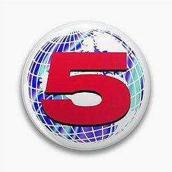 Channel 5 Pins - Channel 5 Logo Pearlescent Pin RB2405
