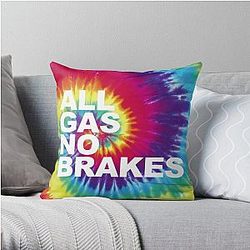 Channel 5 Pillows - All Gas No Brakes Logo Rainbow Block Throw Pillow RB2405