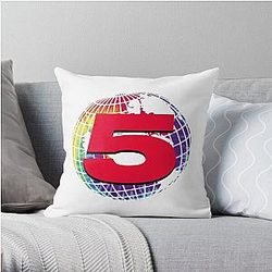 Channel 5 Pillows - Channel 5 Logo Rainbow Throw Pillow RB2405