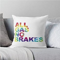 Channel 5 Pillows - All Gas No Brakes Logo Rainbow Throw Pillow RB2405