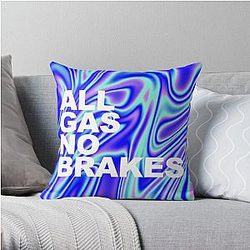 Channel 5 Pillows - All Gas No Brakes Logo Pearlescent Block Throw Pillow RB2405
