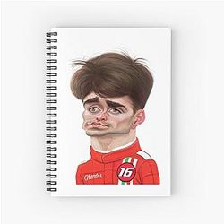 Charles Leclerc Caricature Spiral Notebook