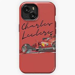 Charles Leclerc Ferrari F1 Illustrator iPhone Tough Case