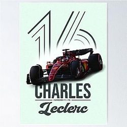 Charles Leclerc Ferrari F1-75 Poster Poster