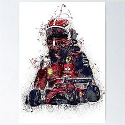 Charles Leclerc Pop Art - F1 - Ferrari - Picture - Silverstone Poster