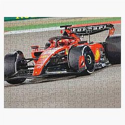 Charles Leclerc racing his 2023 F1 racecar Jigsaw Puzzle