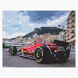 Charles Leclerc racing his 2023 racecar from the rear Jigsaw Puzzle