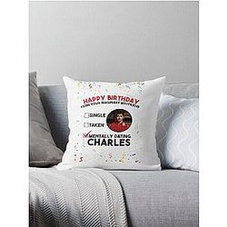 Mentally dating Charles Leclerc birthday card Throw Pillow