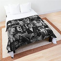 Charles Leclerc Black and White Aesthetics Collage Comforter