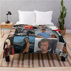 Charles Leclerc picture collage Throw Blanket