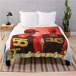 Charles Leclerc and Carlos Sainz Scuderia Ferrari Throw Blanket
