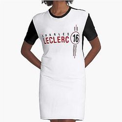 Charles Leclerc 16 Ferrari – F1 Racing Team Motorsports 2021 Graphic T-Shirt Dress
