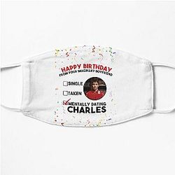 Mentally dating Charles Leclerc birthday card Flat Mask