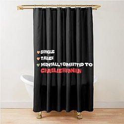 Mentally committed to Charlie Hunnam shower curtain