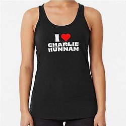 I Love Charlie Hunnam White Racerback Tank Top