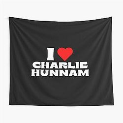I Love Charlie Hunnam White Tapestry
