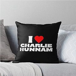 I Love Charlie Hunnam White Throw Pillow