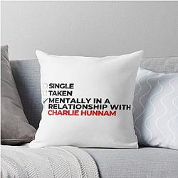 Mentally in a Relationship with Charlie Hunnam Throw Pillow
