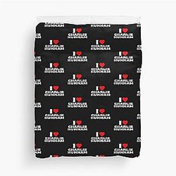 I Love Charlie Hunnam - White Duvet Cover