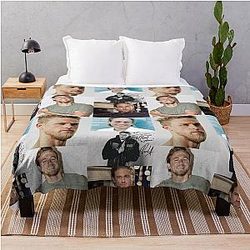Charlie Hunnam Signed Art Throw Blanket