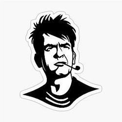 Charlie Sheen Black Sticker