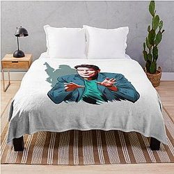 Charlie Sheen  An illustration by Paul Cemmick Throw Blanket