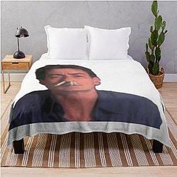 Charlie Sheen on blunts Throw Blanket