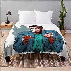 Charlie Sheen An illustration by Paul Cemmick Throw Blanket