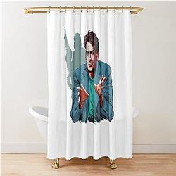 Charlie Sheen - An Illustration by Paul Cemmick Shower Curtain