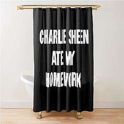 Charlie Sheen Ate My Homework Shower Curtain