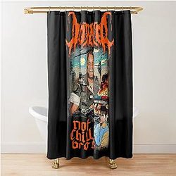 Christopher Dorner and Charlie Sheen Comic-Style Not Chill Bro For True Crime Fans and Gift Dark Humor Enthusiasts Shower Curtain