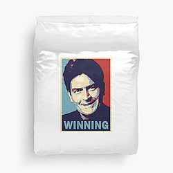 Winning by Charlie Sheen Duvet Cover