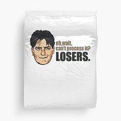 Charlie Sheen Can't Process It Duvet Cover