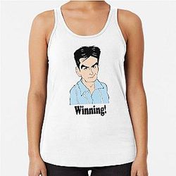 Charlie Sheen Fan Art Racerback Tank Top