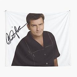 Charlie Sheen Autograph Tapestry