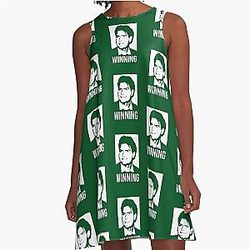 Charlie Sheen Wins A-Line Dress