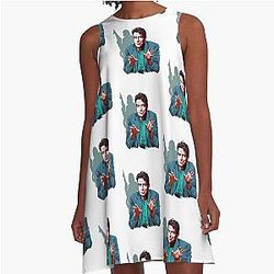 Charlie Sheen - An artist's illustration by Paul Cemmick A Line Dress