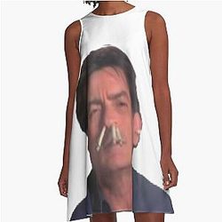 Charlie Sheen on blunts A-Line Dress