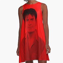 Charlie Sheen Celebrity A-Line Dress