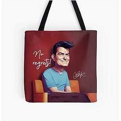Charlie Sheen - No Regrets All Over Print Tote Bag