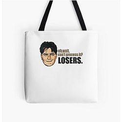 Charlie Sheen Can't Process It All Over Tote Bag