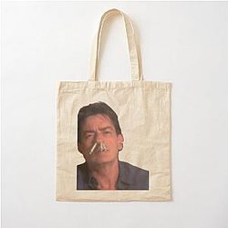 Charlie Sheen on Blunts Cotton Tote Bag